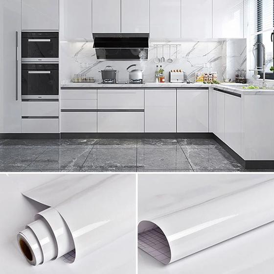 Imagem de Vinil Adesivo Branco Brilho Envelopa Geladeira Fogão 5mx50cm