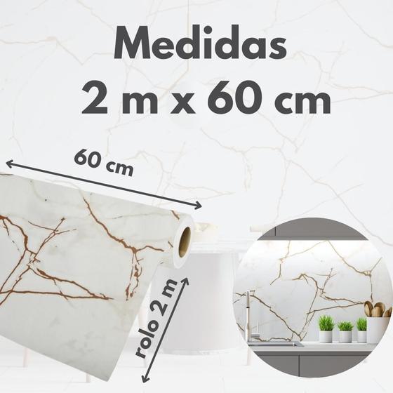 Imagem de Vinil Adesivo Estilo Mármore Calacatta Oro Branco Fosco 2 Metros