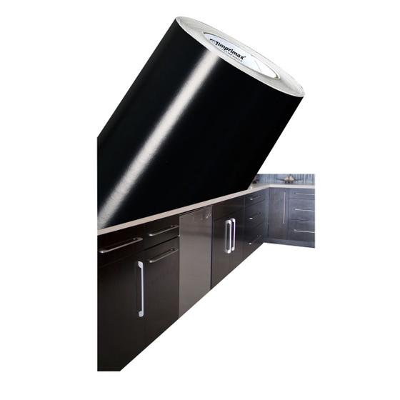 Vinil Adesivo Móveis PRETO BRILHO 4MX50CM Adherent Contact Menor preço em Vinil Adesivo Móveis PRETO BRILHO 4MX50CM Adherent Contact