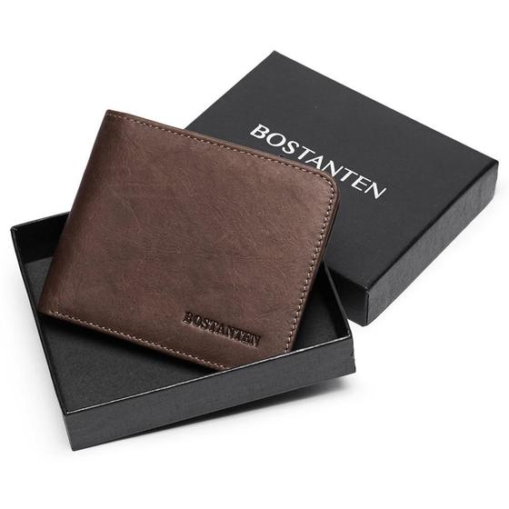 Imagem de Vintage Card Holder Men Rfid Bloqueio Card Holder Geunine Le