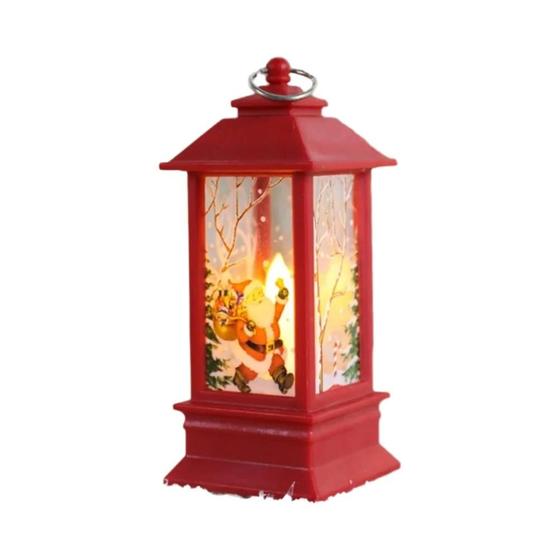 Imagem de Vintage Led Velas De Natal Neve Veados Lanterna Castelo Santa Boneco De Neve Pendurado Lâmpada