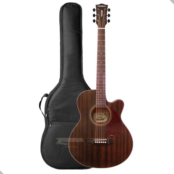 Imagem de Violão Aço Eletrico Waldman Fcex440 Bk Preto + Capa
