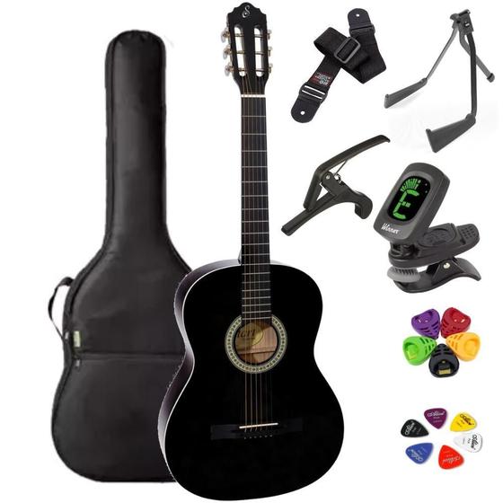 Imagem de Violão Acústico Giannini Clássico Aço S-14 BK + KIT1CKL