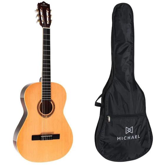 Imagem de Violão Acústico Nylon Michael Antares VM19E Natural com Capa