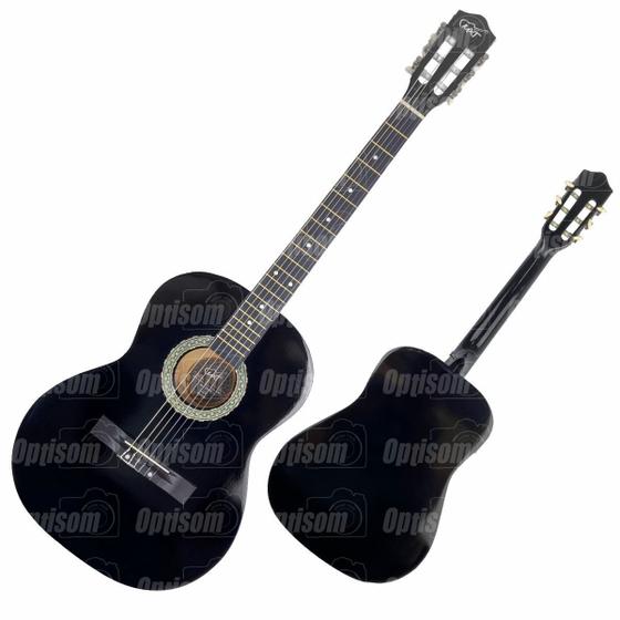 Imagem de Violão Acústico Preto Brilhante Corda de Nylon Mxt 39 Polegadas Com Tensor