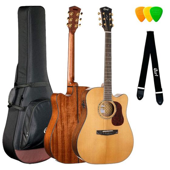Imagem de Violão cort all solid gold dc6 natural c/ softcase & fishman