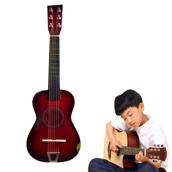 Imagem de Violão De Madeira Infatil 6 Cordas Acustico Criança Iniciante