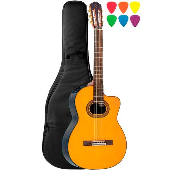 Imagem de Violão Elétrico Nylon Takamine Gc6CE Natural + Capa Luxo + 6 Palhetas