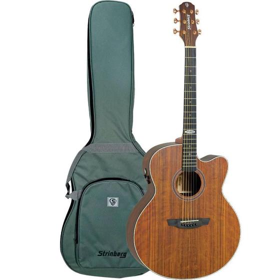 Imagem de Violão Elétrico Strinberg Sj300c Ws Walnut Satin Com Capa