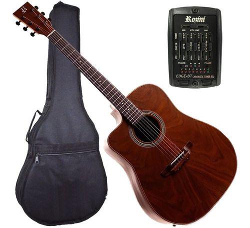 Imagem de Violão Folk Elétrico Ativo Canhoto Rozini Rx-315 Atct C/ Afinador + Capa