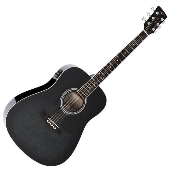 Imagem de Violao Folk Eletrico Vogga Vck380 Bmf Preto Flamed