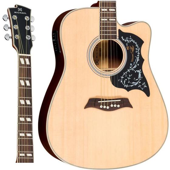 Violão Folk Michael VM925 DTC ST Natural Fosco Cutaway Menor preço em Violão Folk Michael VM925 DTC ST Natural Fosco Cutaway