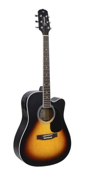 Imagem de Violão giannini gdc-1 ceq vsb-s folk cutaway vintage sunburst satin