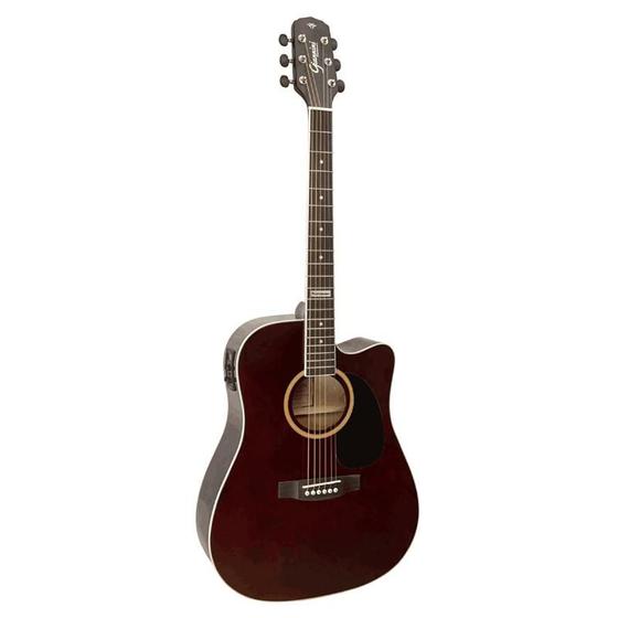 Imagem de Violao giannini gf-1d ceq tdw folk cutaway eletroacustico trans dark wine