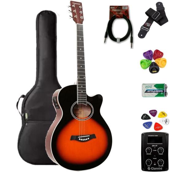 Imagem de Violão Giannini Mini-Jumbo GSF1D 3 Tons Sunburst + KIT4I