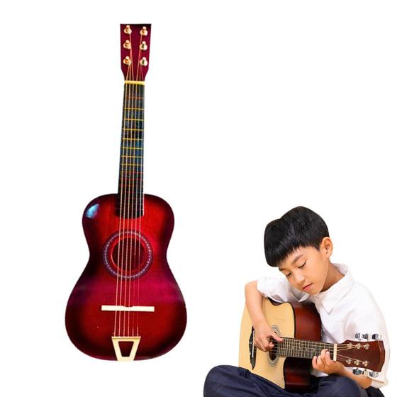 Imagem de Violão Infantil Em Madeira Acústico Com 6 Cordas