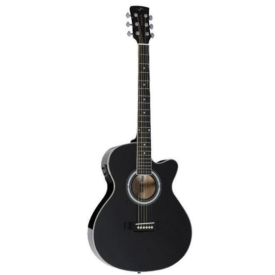 Imagem de Violão Mini Jumbo Elétrico Vogga VCE330 BK Preto Aço