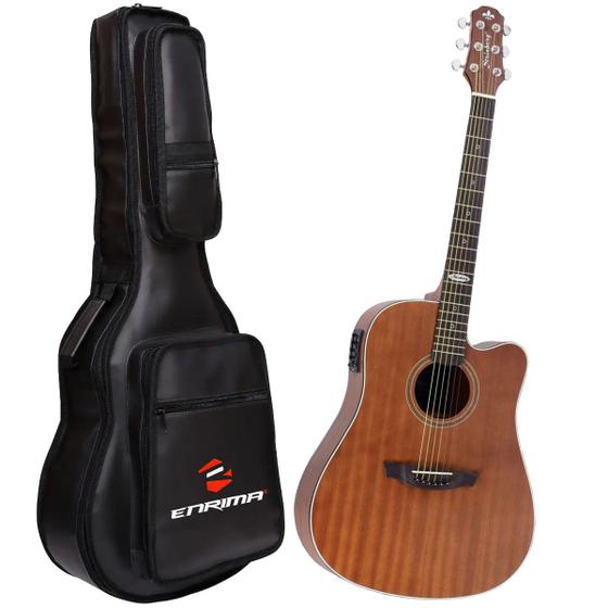 Violão Profissional Elétrico Strinberg Sd200 Mahogany C/ Capa Couro ...