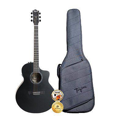 Imagem de Violão Profissional Tagima Hampton Jumbo EQ-BKOP Com Bag