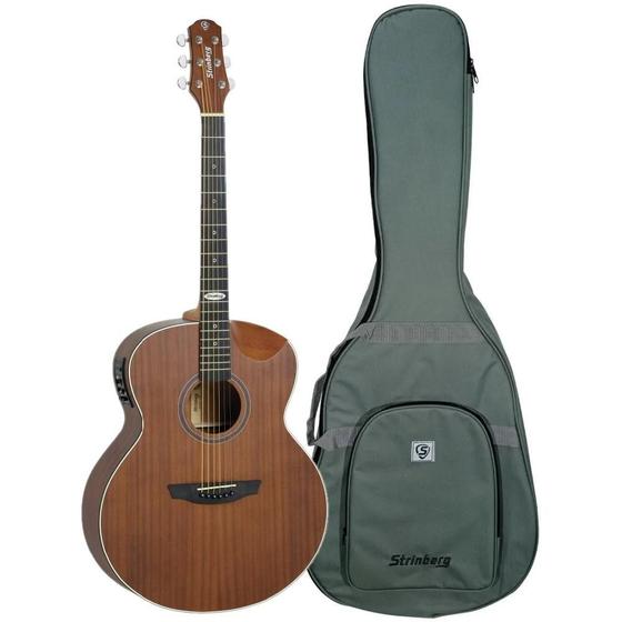 Imagem de Violão Strinberg Sj201Hc Mgs Jumbo half cutaway bag premium