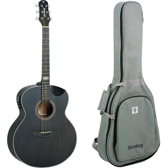 Imagem de Violão Strinberg SJ201HC Tobacco Satin Aço Semi Jumbo + Bag