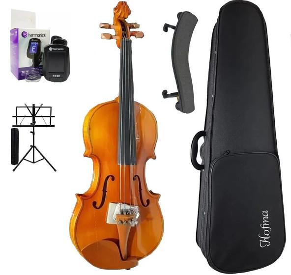 Imagem de Violino Hofma By Eagle HVE242 4/4 Case + Arco + Breu + Afinador + Espaleira + Estante Partitura