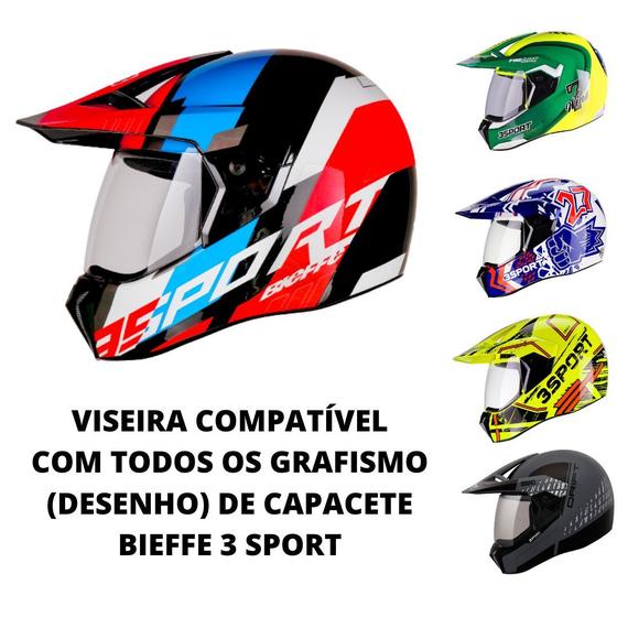 Viseira Cristal Transparente Capacete Bieffe 3 Sport Origina Menor preço em Viseira Cristal Transparente Capacete Bieffe 3 Sport Origina