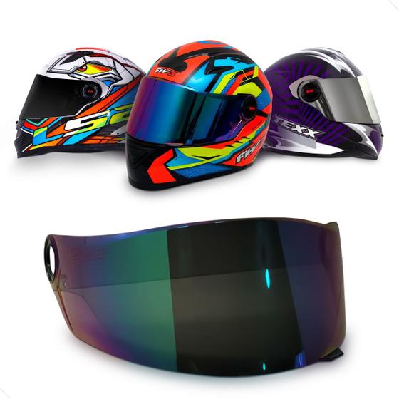 Imagem de Viseira Para Capacete Motociclista-  LS2 Modelos FF358 FF396 Helt Strada Txx Action FW3 Modelos GTX - Cores: Cromada, Fumê, Dourada, Azul, Camaleão 