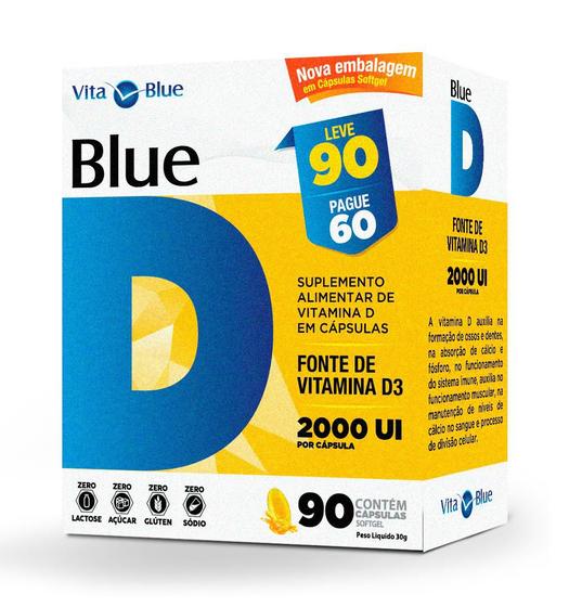 Imagem de Vita Blue Vitamina D 2.000ui com 90 Cápsulas