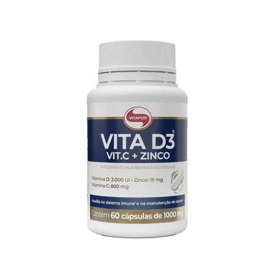 Imagem de Vita D3 Vitamina C + Zinco  Com Vitamina D3, C & Zinco  60 Cápsulas  Vitafor