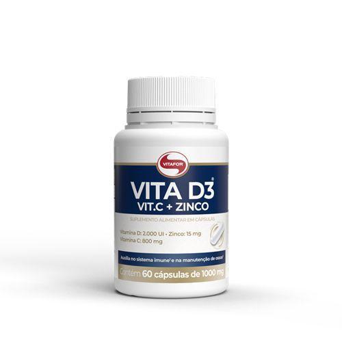 Vita D3 + Zinco 60 Cápsulas Vitafor Menor preço em Vita D3 + Zinco 60 Cápsulas Vitafor