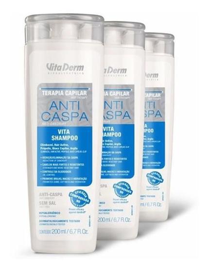 Imagem de Vita Shampoo Anti Caspa 3 Unidades Vita Derm Terapia Capilar