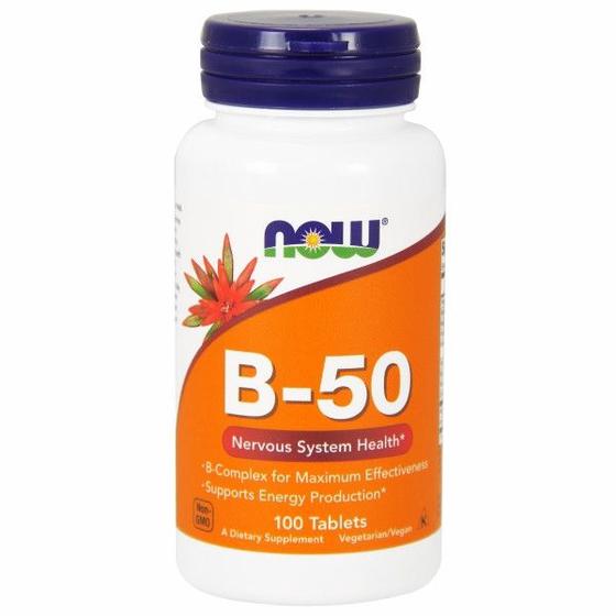 Imagem de Vitamina B-50 100 comprimidos da Now Foods (pacote com 2)