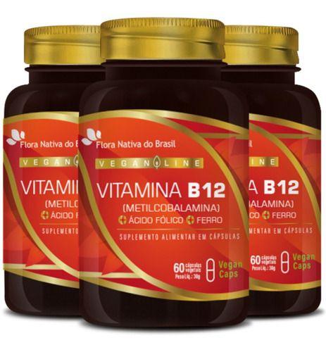 Vitamina B12 3 X 60 Cápsulas Veganas Flora Nativa - Vitaminas A-Z ...