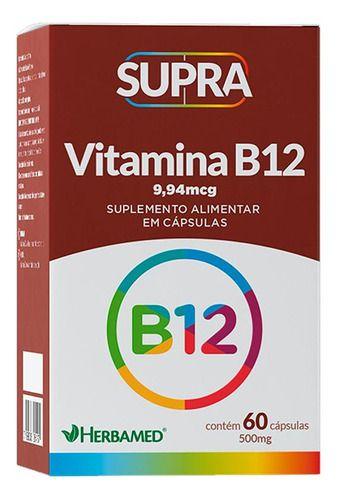 Imagem de Vitamina B12 500mg 60caps Supra Herbamed