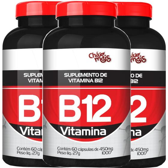 Imagem de Vitamina B12 60 cápsulas de 450mg Kit com 3