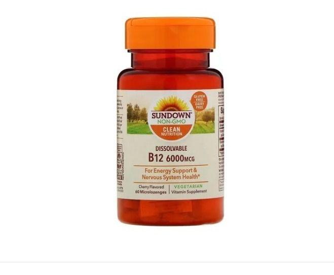 Vitamina B12 6000 Mcg 60 Cap Sundown Naturals Sublingual Vitaminas