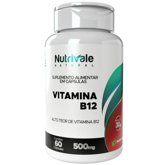 Imagem de Vitamina B12 (Cianocobalamina) 400% 60 Cápsulas - Nutrivale