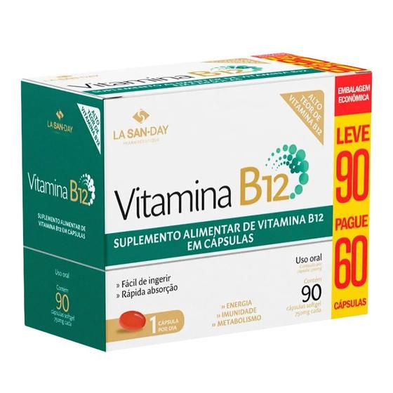 Imagem de Vitamina B12 Leve90 Pague 60 Capsulas  La San Day