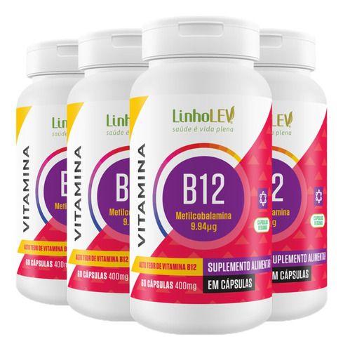 Imagem de Vitamina B12 Metilcobalamina 4 X 60 Cápsulas Linho Lev