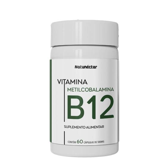 Imagem de Vitamina B12 Metilcobalamina 60 Cápsulas Natunéctar Comprimidos 9,9mcg Suplementos  - Natunectar