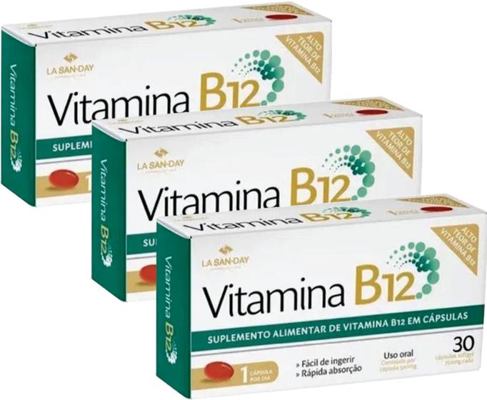 Imagem de Vitamina B12 (Metilcobalamina) Kit com 3 cx com 30 caps
