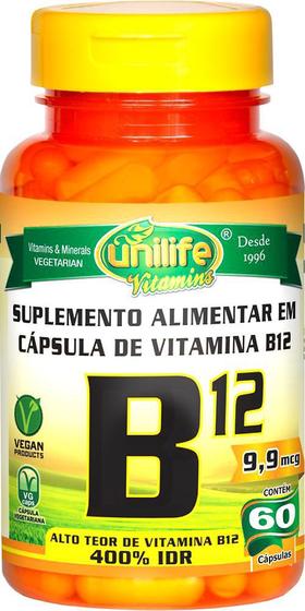 Imagem de Vitamina B12 (Nova Dosagem) Cianocobalamina Unilife 60 Cápsulas