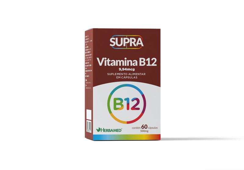 Imagem de Vitamina b12 supra 60caps/500mg - herbamed