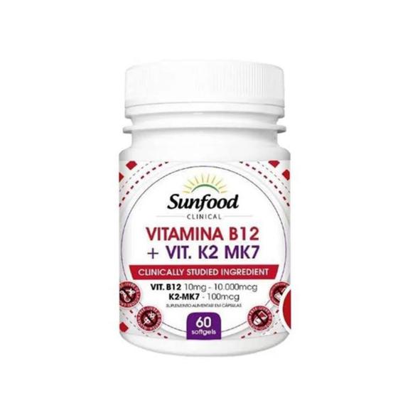 Imagem de Vitamina B12 + Vitamina K2 MK7 Sunfood 60 Caps 10.000mg