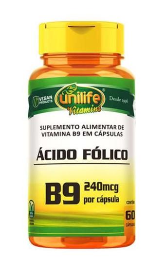 Imagem de Vitamina b9 - acido folico 500 mg - 60 caps