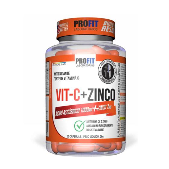 Imagem de Vitamina C 1000g + Zinco 7mg Profit 60 Cápsulas