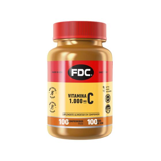 Imagem de Vitamina C 1000mg  Ácido Ascórbico Fdc 100 Comprimidos Importado