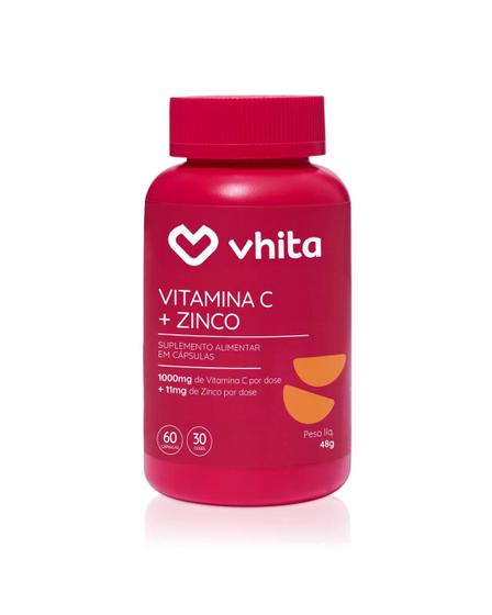 Imagem de Vitamina C 1000mg e Zinco Com Alta Concentração e Mais Imunidade 60 Cáps Vhita