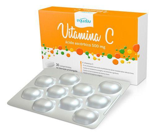 Imagem de Vitamina C 500 Mg 30 Comprimidos Ação Prolongada Equaliv